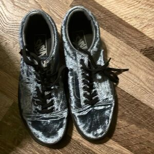 Blue Velvet Vans. Size 8 Women’s. Size 6.5 Men’s. Good preowned condition.